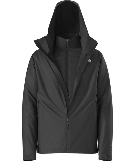 MCartoMonoTriclimateHoodedJacket-Black jacket with a hood on a white background