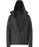 MCartoMonoTriclimateHoodedJacket-Black jacket with a hood on a white background