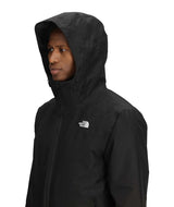 MCartoMonoTriclimateHoodedJacket-Black jacket with The North Face logo on a white background