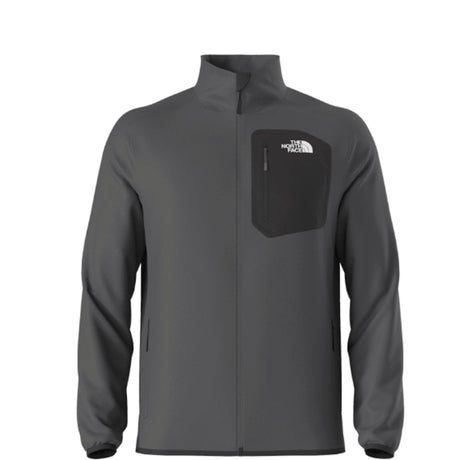 M Crest Full Zip Jacket-Gray jacket with a pocket and 'The North Face' logo on a white background