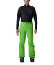 MDarePant- Man wearing green snow pants with black overalls on a white background