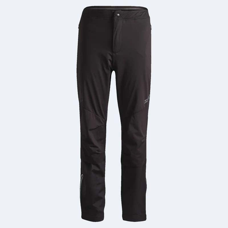 MDeldaSoftshellPant-Black technical outdoor pants shown flat against a light gray background.