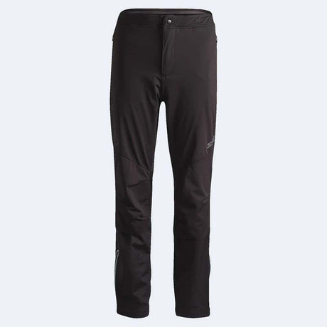 MDeldaSoftshellPant-Black technical outdoor pants shown flat against a light gray background.
