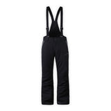 MDispatchSuspenderPant-Black snow pants with suspenders on a white background
