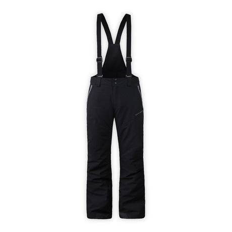 MDispatchSuspenderPant-Black snow pants with suspenders on a white background