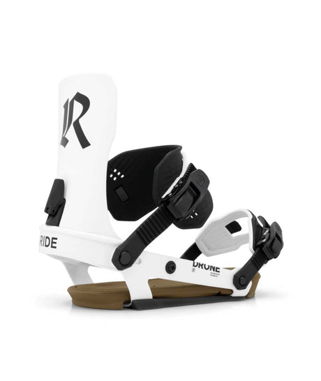 MDrone- White snowboard binding on a white background