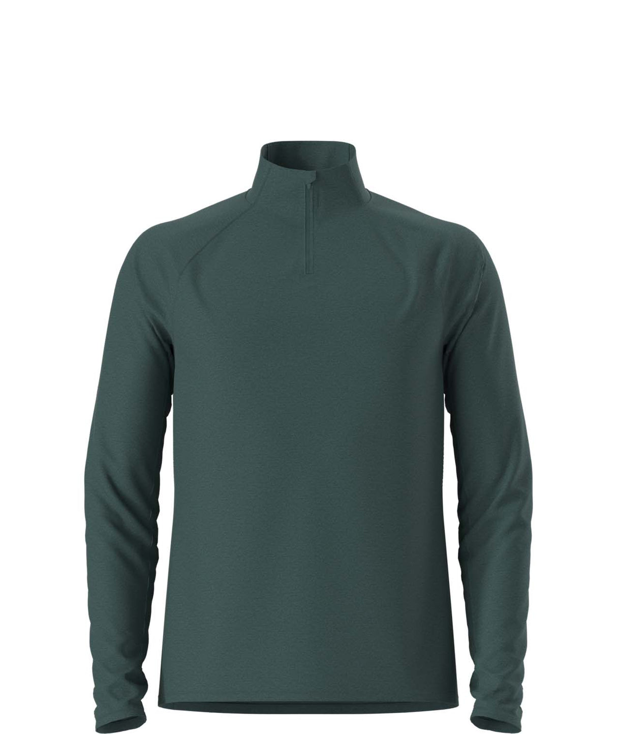 MDynamic1_4Zip-Green long-sleeve quarter zip with a high collar on a white background
