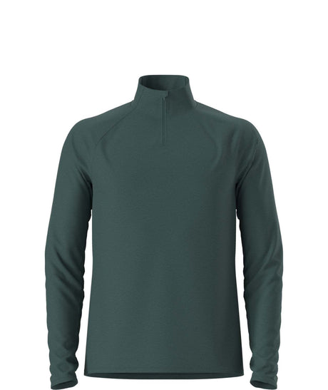 MDynamic1_4Zip-Green long-sleeve quarter zip with a high collar on a white background