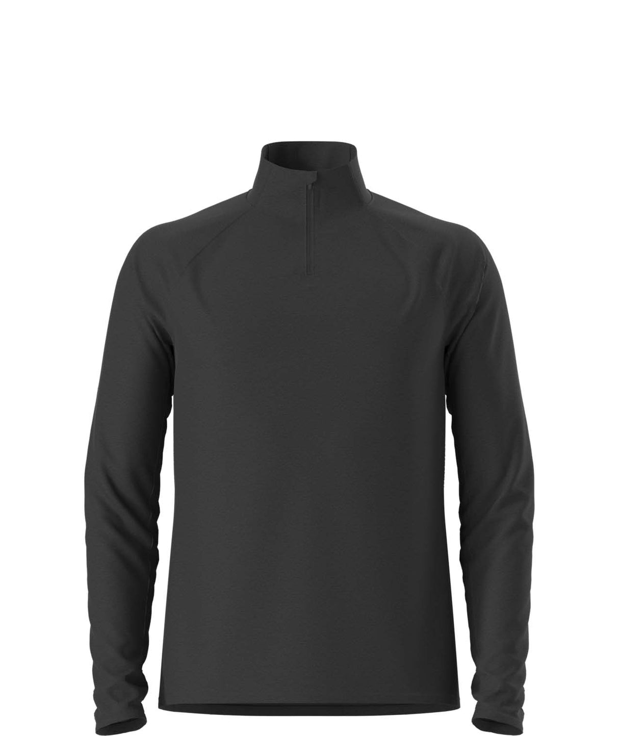 MDynamic1_4Zip-Black long-sleeve quarter zip with a high collar on a white background