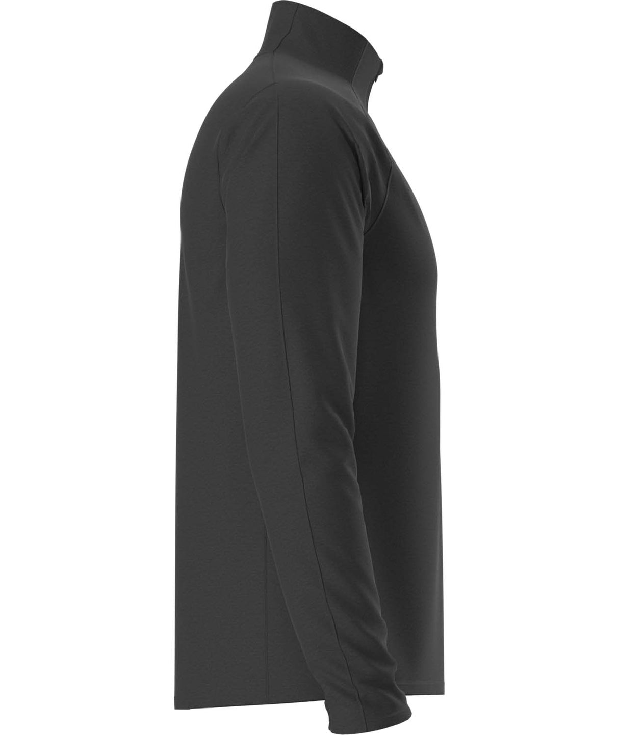 MDynamic1_4Zip-Black long-sleeve quarter zip with a high collar on a white background