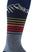 MSTEEPLINES- Sock with mountain design and colorful stripes on a white background