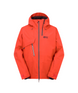 MFelnorJacket- A bright orange hooded outdoor jacket with a front zipper, zippered chest pocket, and a small black logo on the left chest, shown against a plain white background.