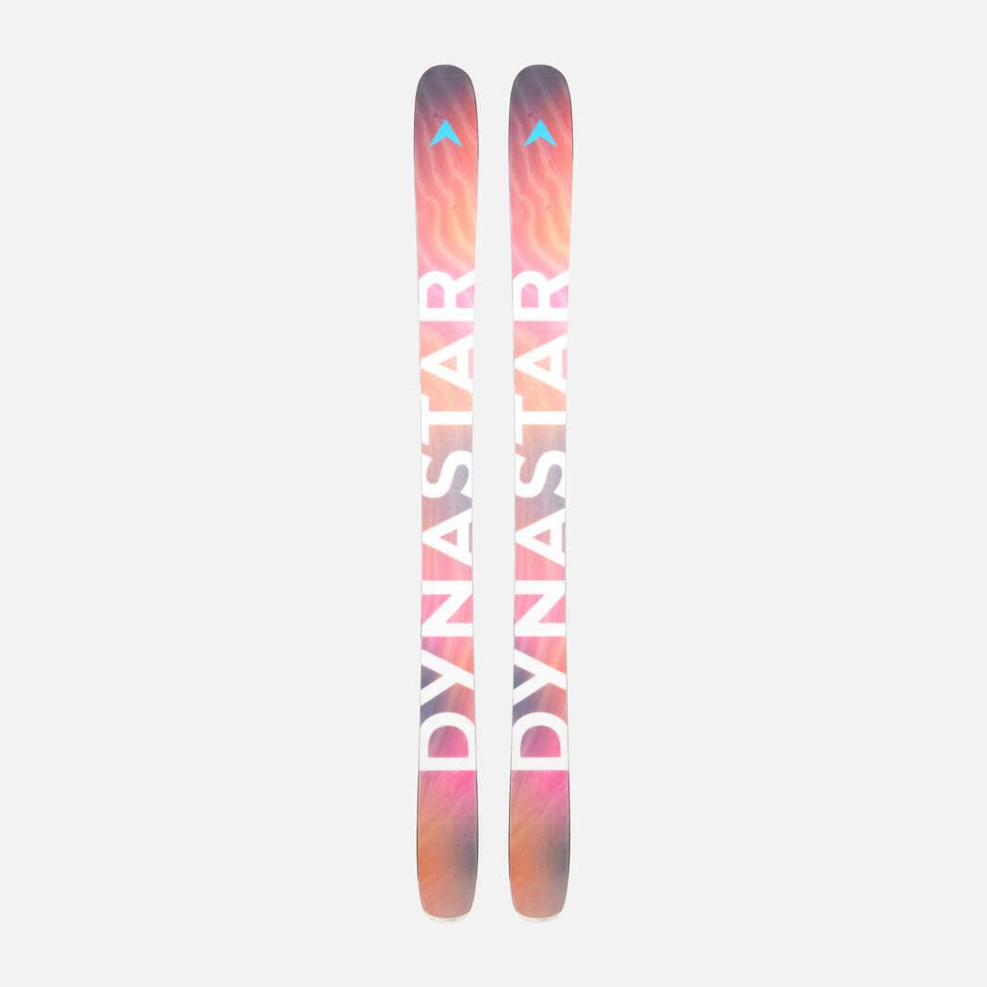 MFree108- Pair of colorful skis on a white background