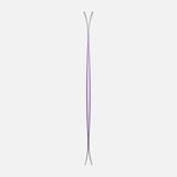 MFree94-A pair of Dynastar skis shown vertically against a light gray background, featuring a dark teal and purple marbled pattern with pink and white branding details.