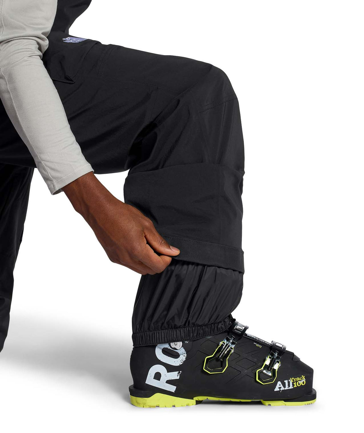 MFreedomBib-Black bib overalls with The North Face logo on a white background