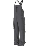 MFreedomBib-Grey bib overalls with The North Face logo on a white background