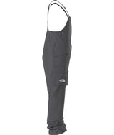 MFreedomBib-Grey bib overalls with The North Face logo on a white background