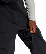 MFreedomBib-Black bib overalls with The North Face logo on a white background