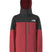 MFreedomInsulatedJacket- Black and red hooded jacket on a white background