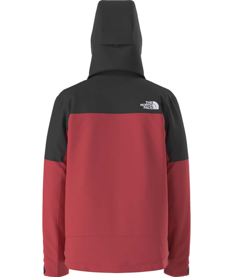 MFreedomInsulatedJacket- Black and red hooded jacket on a white background