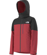 MFreedomInsulatedJacket- Black and red hooded jacket on a white background