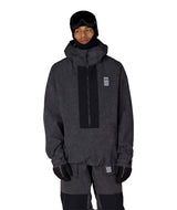 MGhost2.5LAnorak-Person wearing a gray jacket, pants, and hat with a logo on a white background