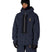MGhost2.5LAnorak-Person wearing a dark blue winter jacket with a brand logo on a white background