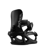 MGhostFase-Black snowboard binding with black accents on a white background