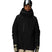 MGore-texCoreShellJacket-Person wearing a black snow jacket, goggles, and camouflage pants on a white background