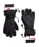 MGore-texLinearGlove- A pair of black insulated gloves shown flat on a white background, with one glove facing palm-up and the other palm-down. A black wrist strap with red cord and the brand text 'SIXEIGHTSIX' is visible near the top left, and a matching strap appears near the bottom right.