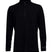MHeavyweightGridFleece1_4Zip-Black long-sleeve shirt with a quarter zip on a white background