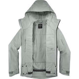 MHighlandInsulatedJacket-Light gray jacket with a hood on a white background