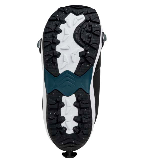 MHighshotPlusStepOnSnowboardBoots-Black and white snowboard boot with Burton logo on a white background