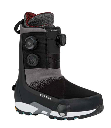 MHighshotXProStepOnSnowboardBoots-Black and gray Burton snowboard boot on a white background