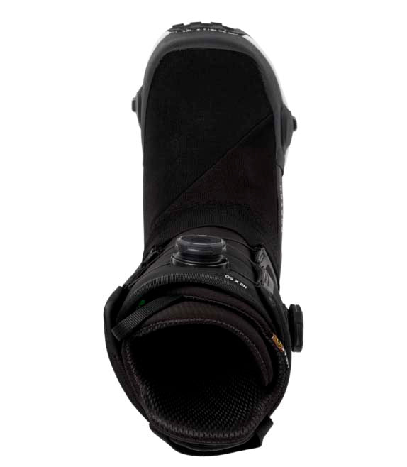 MHighshotXWideStepOnSnowboardBoots-Black snowboard boot with visible branding on a white background