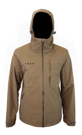 MHotLapsShellJacket- Light brown jacket with a brand logo on a white background