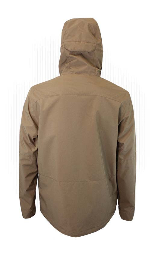 MHotLapsShellJacket- Light brown jacket with a brand logo on a white background