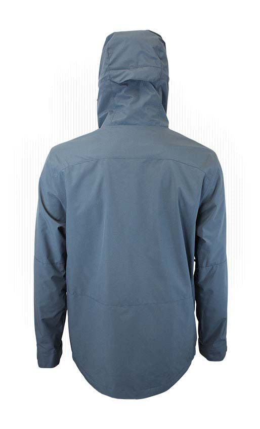 MHotLapsShellJacket- Blue jacket with a hood on a white background