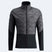 MInfinityHybridInsulatedJacket-A dark gray and black quilted zip-up jacket with a high collar and a visible Swix logo on the left chest, displayed on a light gray background.