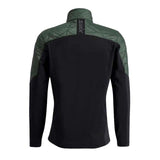 MInfinityHybridInsulatedJacket- A black and dark green technical jacket shown from the back, featuring a high collar with a vertical 'SWIX' logo on the neck and quilted shoulder panels.