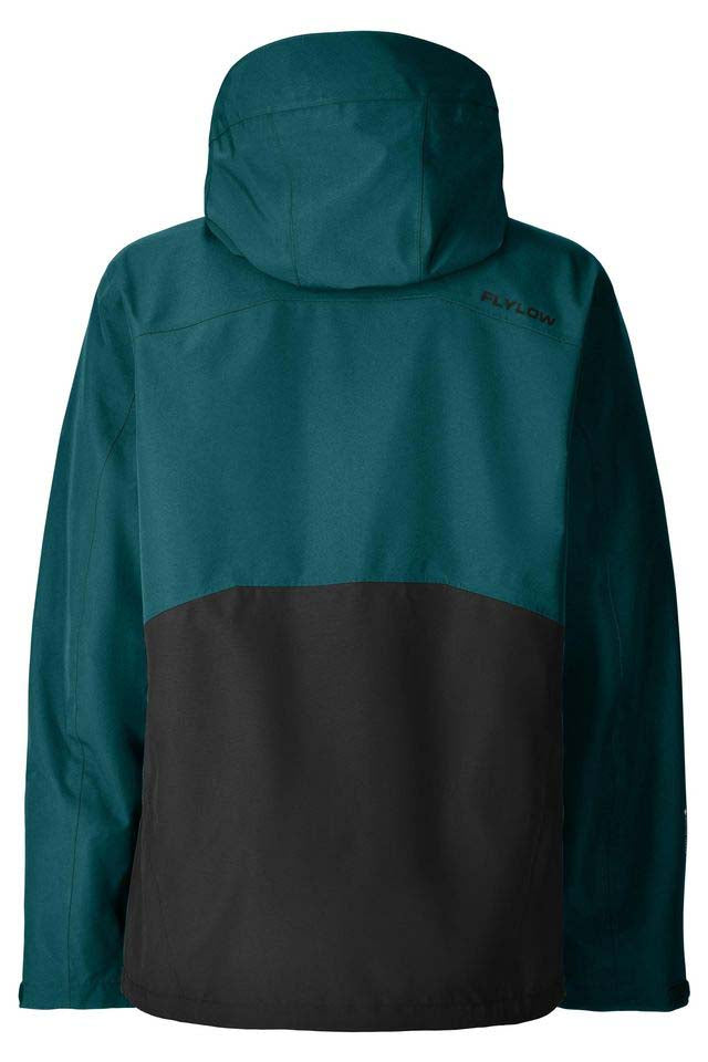 MKnightJacket-Two-tone teal and black jacket on a white background