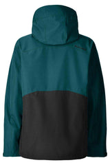 MKnightJacket-Two-tone teal and black jacket on a white background