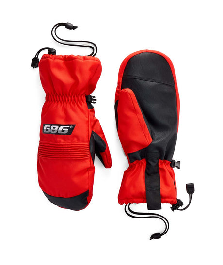 MLanderMitt-Red and black mittens with a visible brand logo on a white background