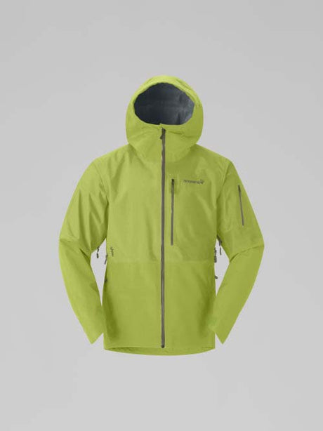 LofotenGore-TexJkt-Green ski jacket on a gray background