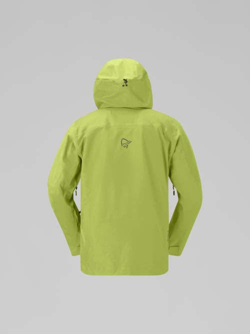 LofotenGore-TexJkt-Green ski jacket on a gray background