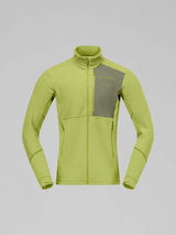 Lofoten Warm2 Jacket- Green jacket on a gray background