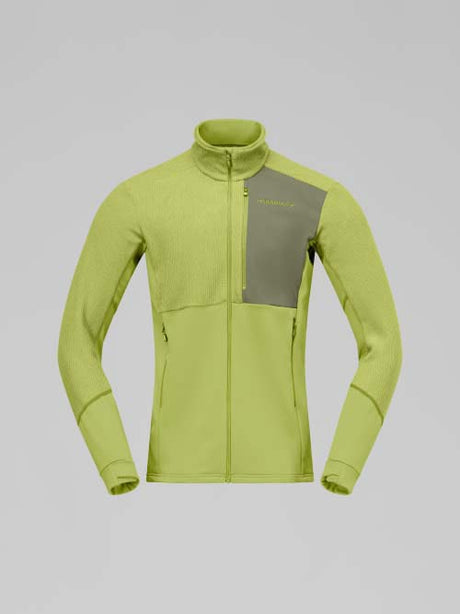 Lofoten Warm2 Jacket- Green jacket on a gray background