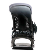 MMalavitaSnowboardBindings-Black and blue snowboard bindings on a white background