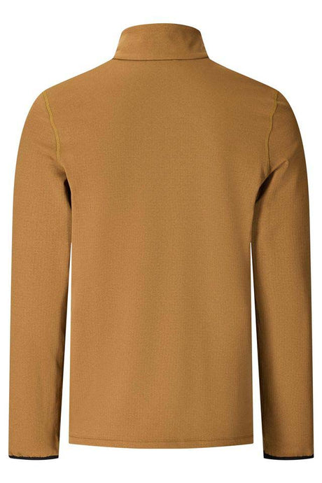 MMateoFleece-Brown long-sleeve shirt with a black pocket on a white background