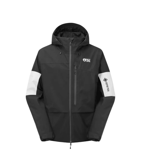 MMerassenGore-TexJacket-Black and white jacket with a brand logo on a white background
